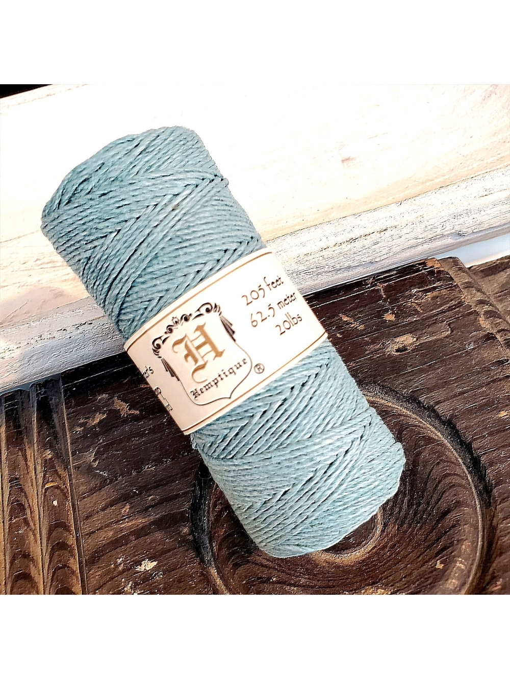 Eco Friendly 205' Spool 1mm Thick Light Blue Hemp Cord String Spool